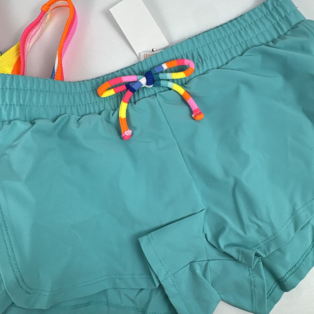 Girls Rainbow Striped Cutout Swimsuit Set Cat & Jack Sz 8 NWT Summer - Picture 12 of 14